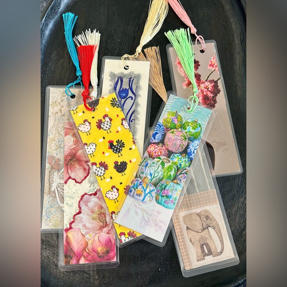 Handmade- $11 each! Floral and Animal Art Bookmarks Set